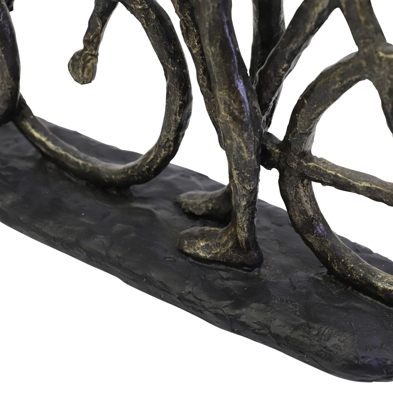 Antique Bronze Smooching Cyclist Sculpture